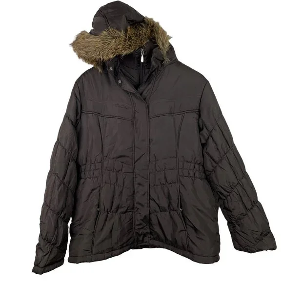 Hooded Jacket Faded Glory Women's Puffer Coat Faded Glory
